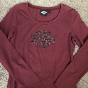 Authentic Harley Davidson long sleeve maroon shirt